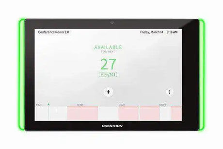 Crestron TSS-1070-B-S-LB KIT 10.1 in. Room Scheduling Touch Screen, Black Smooth, includes one TSW-1070-LB-B-S light bar Room Reservation Crestron