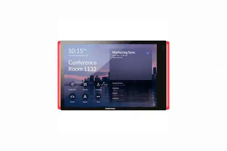Crestron TSS-1070-T-B-S-LB KIT 10.1 in. Room Scheduling Touch Screen for Microsoft Teams Black Smooth, includes TSW-1070-LB-B-S light bar Room Reservation Crestron