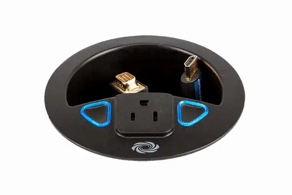 Crestron TT-100-B-T Crestron Connect It™ Cable Caddy w-120V Outlet, No Cables, Black Textured Collaboration Furniture Crestron