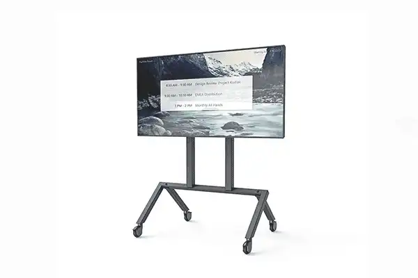 Heckler H714WT AV Cart (Base Configuration, White) - Accommodates monitors up to 75 - Collaboration Furniture Heckler Design