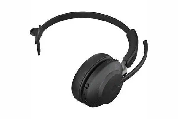 Jabra Evolve2 65 Mono Wireless On-Ear Headset (Microsoft Teams), Black Telephone Accessories Jabra