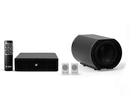 K-Array Azimut-KAMUT2L , Professional sound system composed of 2 KZ14-AZ + 1 KU44-2 + 1 KA02 + 1 K-REMUCTRL Speakers K-Array White