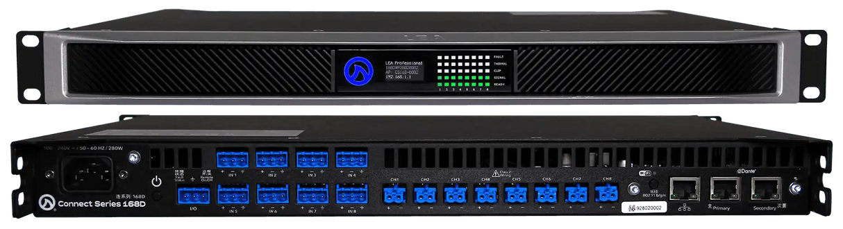 Lea Professional CS168D Connect Series 1280W 8-Channel Networked Amplifier - LEA CS168D Audio Amplifiers LEA Professional