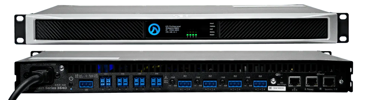 Lea Professional CS354D Connect Series 1400W 4-Channel Networked Amplifier - CONNECT 354D Audio Amplifiers LEA Professional