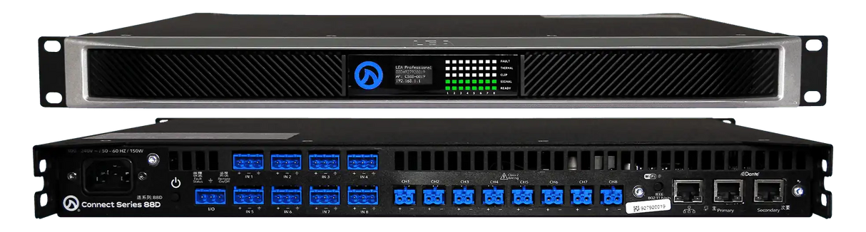 Lea Professional CS88D Connect Series 640W 8-Channel Networked Amplifier - LEA CS88D Audio Amplifiers LEA Professional