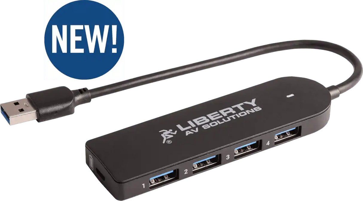 Liberty AV Powered USB 4 Port USB 3.0 Hub - DL-4USB-HUBP Networking Liberty AV