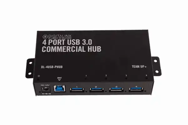 Liberty AV TeamUp+ Series 4 Port Powered USB 3.0 Commercial Hub - DL-4USB-PHUB Networking Liberty AV