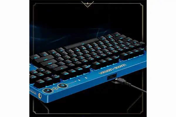 Logitech - G PRO TKL Wired Mechanical GX Brown Tactile Switch Gaming Keyboard with RGB Backlighting - League of Legends, Blue Computer Accessories Logitech