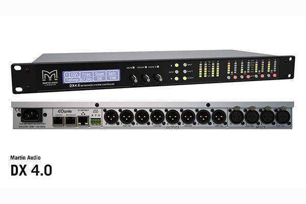 Martin Audio 4-in-8-out Networked Loudspeaker Processor, Controller and Matrix. Includes DANTE audio interface. - DX4.0-DANTE Audio Signal Processing Martin Audio