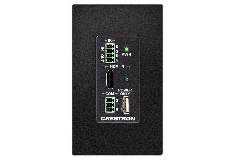 Crestron HD-TXC-4KZ-101-1G-B DM Lite® 4K60 4:4:4 Transmitter for HDMI®, RS‑232, and IR Signal Extension over CATx Cable, Wall Plate, Black - Creation Networks