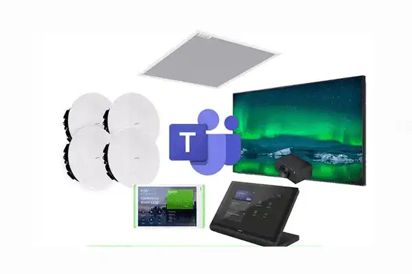 Microsoft Teams Medium Training Room or Classroom Featuring Shure, Crestron and Logitecjh Rally Video Conferencing Crestron