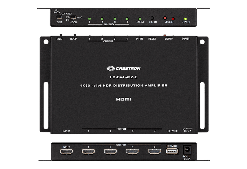 Crestron HD-DA4-4KZ-E  1:4 HDMI® Distribution Amplifier w-4K60 4:4:4 &amp; HDR Support - Creation Networks