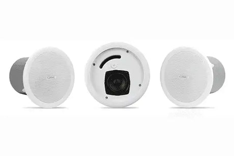 QSC AC-C6T AcousticCoverage Series 6" 2-Way 30W Ceiling Loudspeaker (Pair, White) Speakers QSC