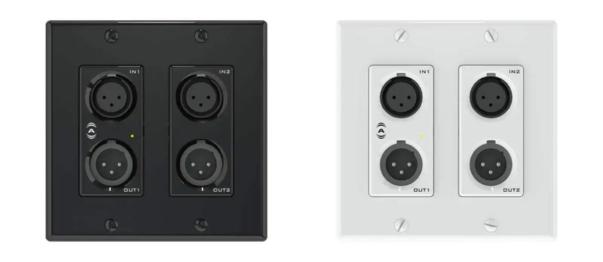 QSC Attero Tech unDX2IO+ Dante/AES67 network audio wallplate– 2 in (XLR) x 2 in (Phoenix) x 2 out (XLR) Audio Signal Processing QSC