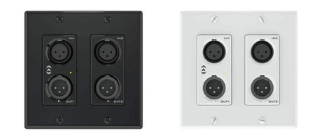 QSC Attero Tech unDX2IO+ Dante/AES67 network audio wallplate– 2 in (XLR) x 2 in (Phoenix) x 2 out (XLR) Audio Signal Processing QSC
