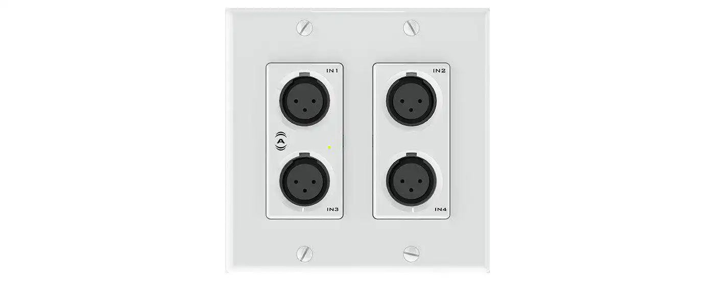 QSC Dante network audio wall plate 4x2 mic/line I/O (Attero Tech) - unDX4I Audio Signal Processing QSC