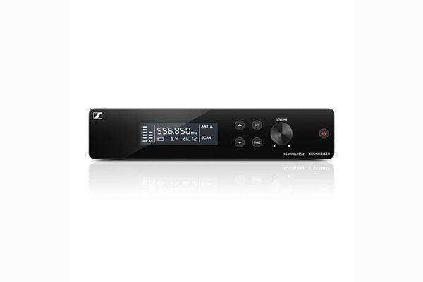 Sennheiser EM-XSW 2-A True diversity receiver with external antennas. 8 banks of 12 coordinated frequency presets, and manual tuning of 960 frequencies. Rackmount not included, frequency range: A (548-572 MHz) - 507315 Microphones Sennheiser