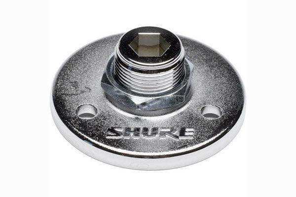 Shure A12 5/8"-27 Threaded Mounting Flange, Matte Silver Microphones Shure