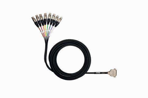 Shure DB25-XLRF 8 Channel DB25 to XLR Female Audio Snake, 25 ft. Microphnes Shure