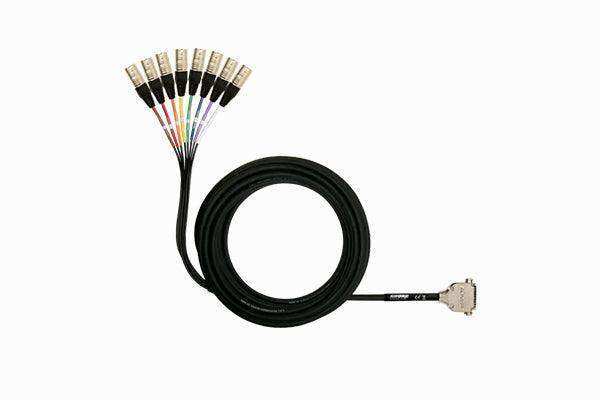 Shure DB25-XLRM 8 Channel DB25 to XLR Male Audio Snake, 25 ft. Microphnes Shure