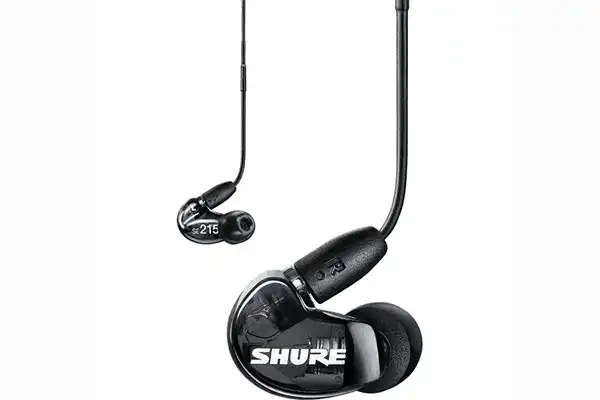 Shure SE215 Sound-Isolating In-Ear Stereo Earphones with RMCE-UNI Remote Mic Universal Cable (Black) - SE215DYBK+UNI Headphones Shure