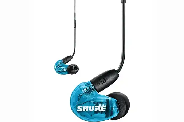 Shure SE215 Sound-Isolating In-Ear Stereo Earphones with RMCE-UNI Remote Mic Universal Cable (Blue) - SE215DYBL+UNI Headphones Shure