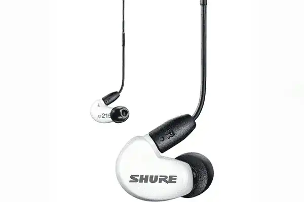 Shure SE215 Sound-Isolating In-Ear Stereo Earphones with RMCE-UNI Remote Mic Universal Cable (White) - SE215DYWH+UNI Headphones Shure