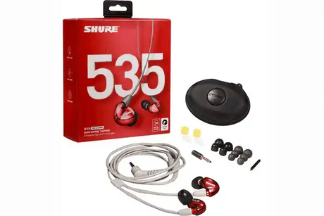 Shure SE535 Sound-Isolating In-Ear Stereo Headphones with 3.5mm Audio Cable (Special-Edition Red) Headphones Shure
