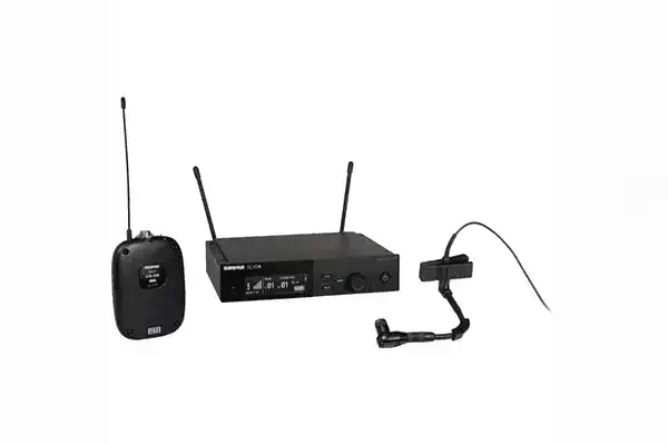 Shure SLXD14/98H Combo System with SLXD1 Bodypack, SLXD4 Receiver, and Beta 98H/C Clip-on Gooseneck Microphone Microphones Shure