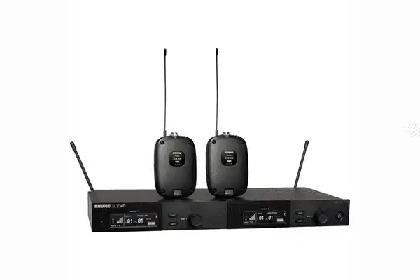 Shure SLXD14D Dual-Channel Digital Wireless Bodypack System with No Mics (G58: 470 to 514 MHz) - SLXD14D-G58 Microphones Shure