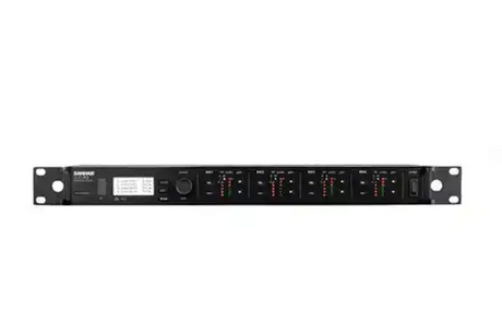 Shure ULXD4Q-GV Quad-Channel Digital Wireless Receiver with Always-On Encryption (H50: 534 to 598 MHz) Microphones Shure