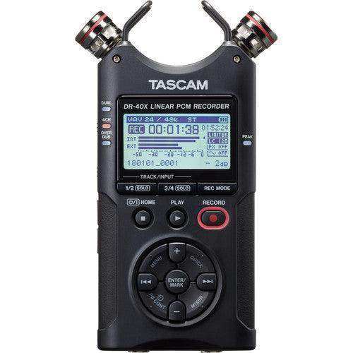 Tascam DR-40X 4-Channel / 4-Track Portable Audio Recorder and USB Interface with Adjustable Mic Audio Tascam