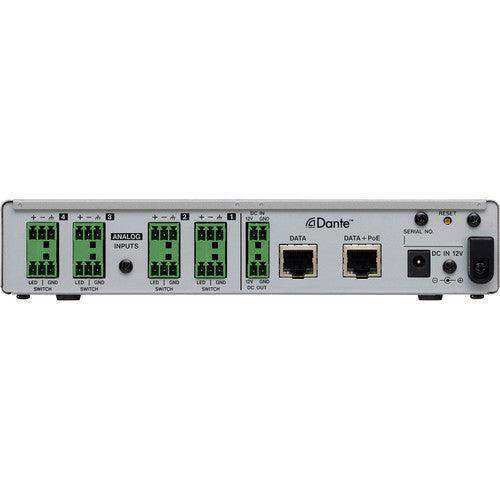 Tascam MM-4D/IN-E 4-Channel Mic/Line Input Dante Converter with Built-In DSP Mixer Audio Tascam