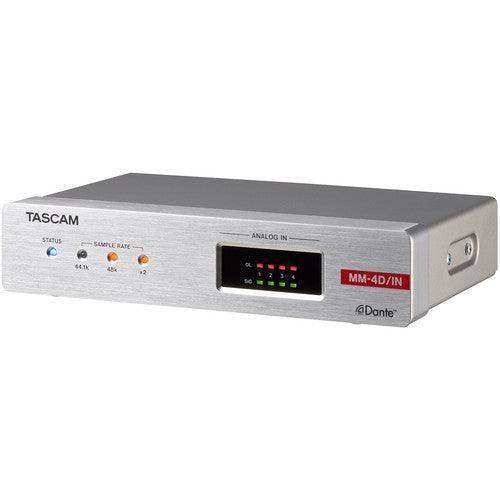 Tascam MM-4D/IN-E 4-Channel Mic/Line Input Dante Converter with Built-In DSP Mixer Audio Tascam