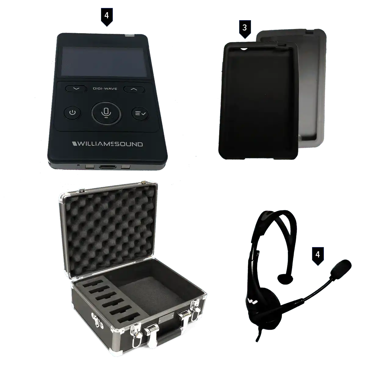 Williams AV DWS COM 4 400 – 4-User Digi-Wave Wireless Intercom Intercoms Williams AV