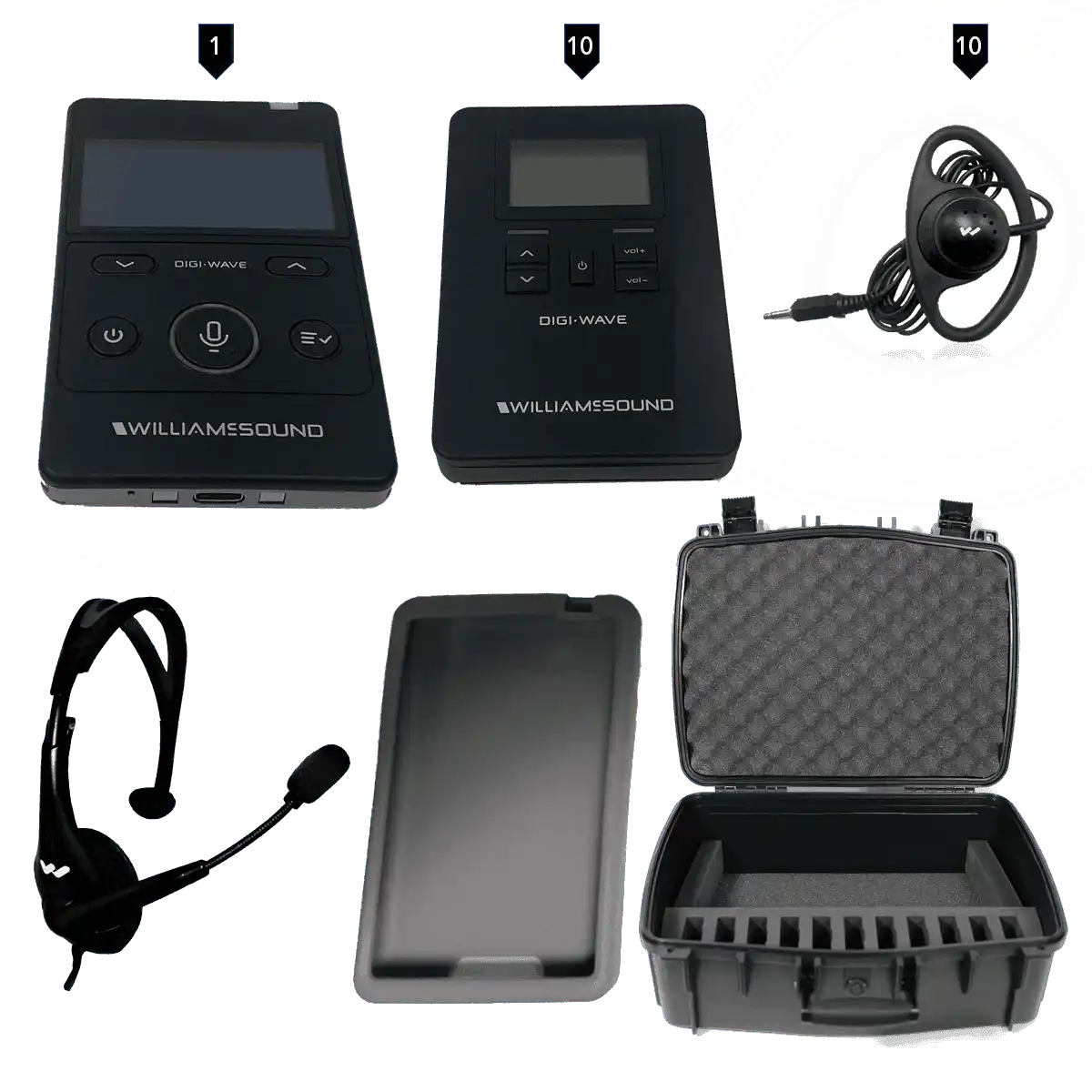 Williams AV DWS TGS 10 400 ALK – Digi-Wave Tour Guide System for 11 Assistive Listening Williams AV