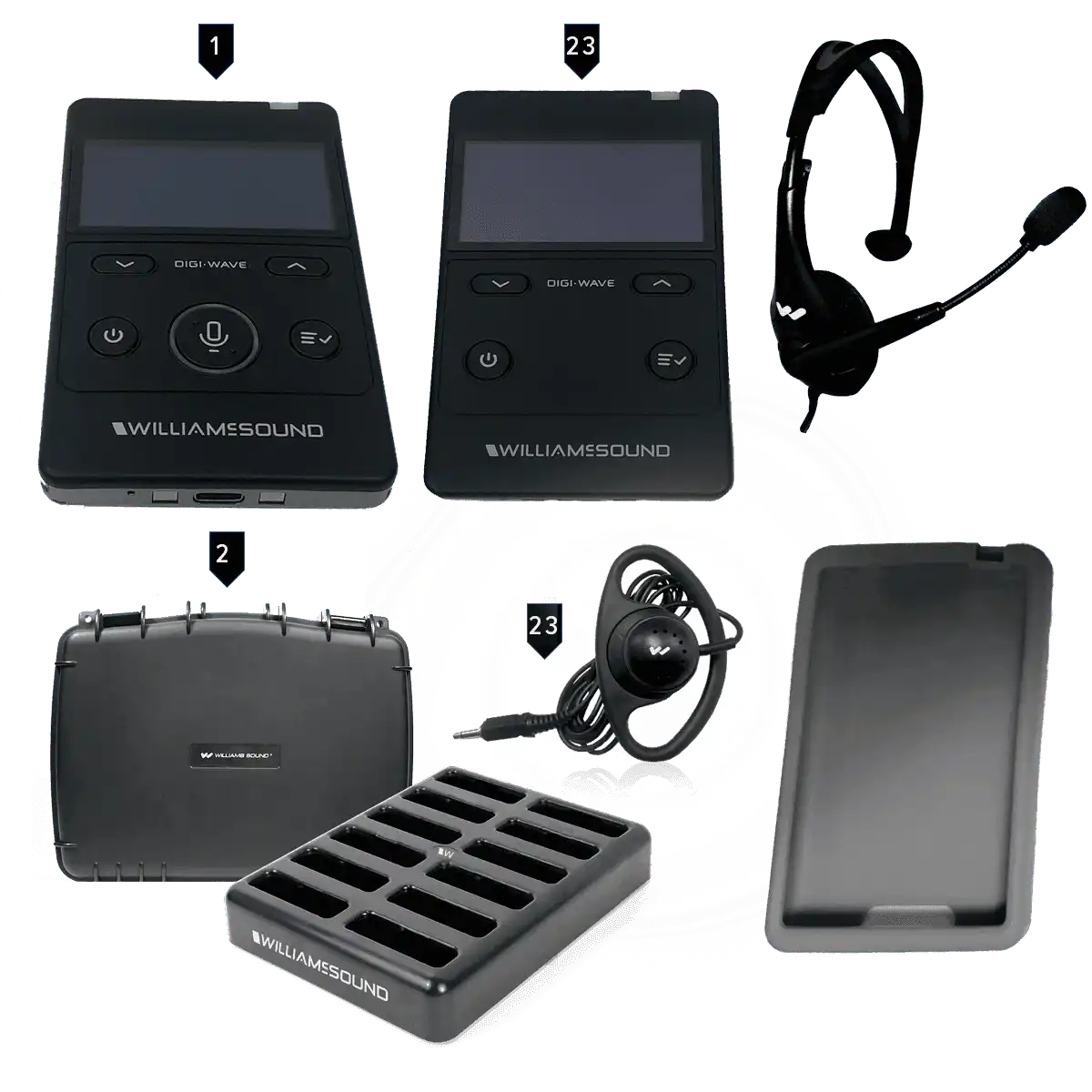Williams AV DWS TGS 23 400 RCH – Digi-Wave 400 Tour Guide System for 24 Assistive Listening Williams AV