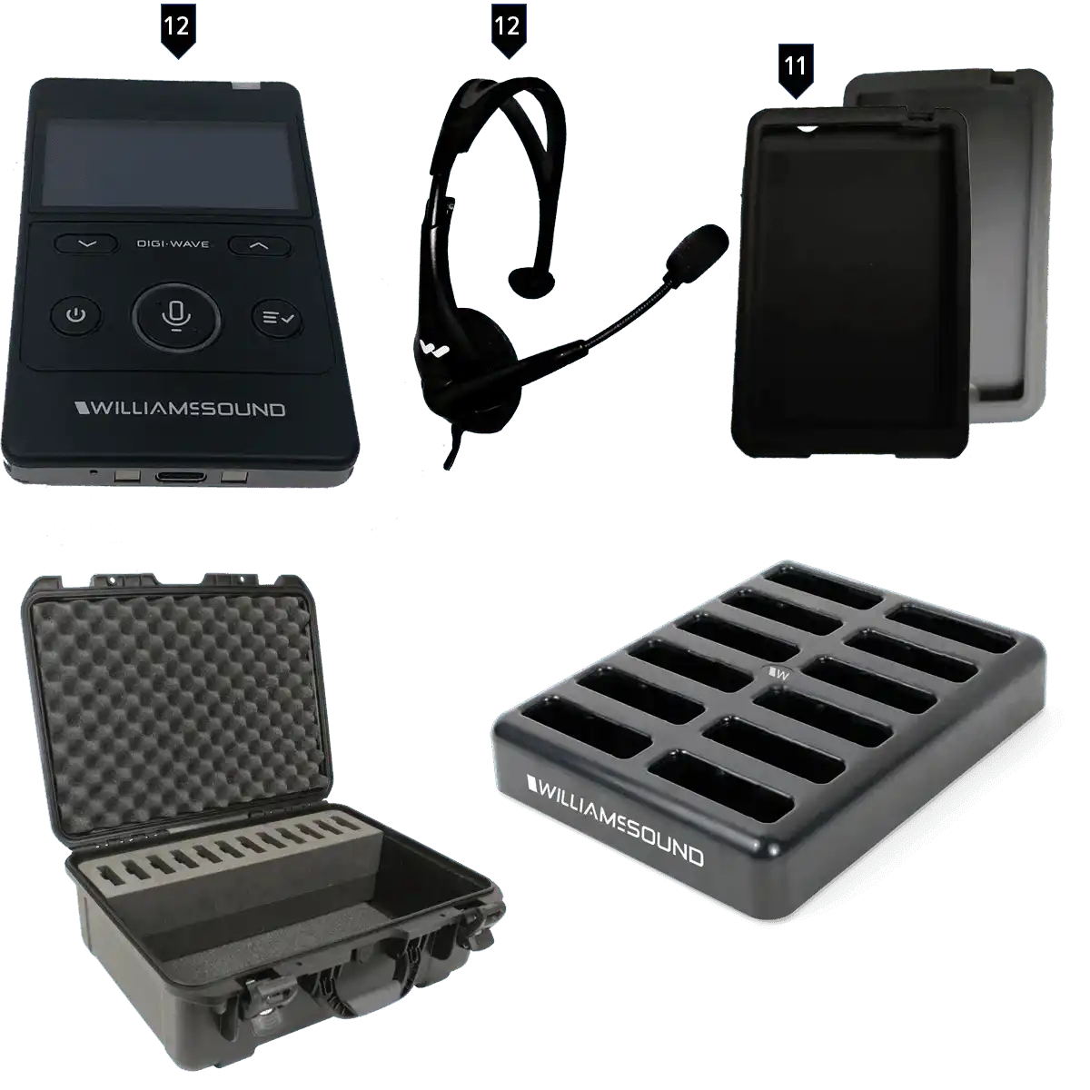 Williams AV DWS TGS VIP 12 400 – Digi-Wave Two-Way Tour Guide System Assistive Listening Williams AV