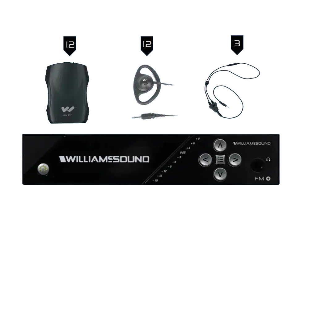 Williams Sound FM 557-12 FM+ System Package (12 R37 receivers) Assistive Listening Williams AV