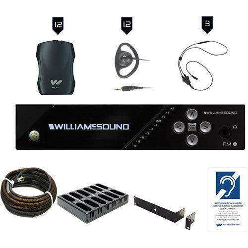 Williams Sound FM 557-12 PRO FM Plus Large-area Dual FM and Wi-Fi ALS with 12 FM R37 Assistive Listening Williams AV