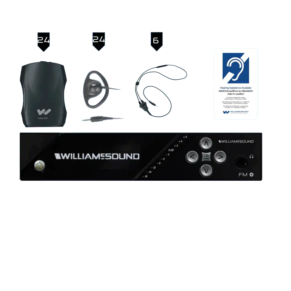 Williams Sound FM 557-24 FM+ System Package (24 R37 receivers) Assistive Listening Williams AV