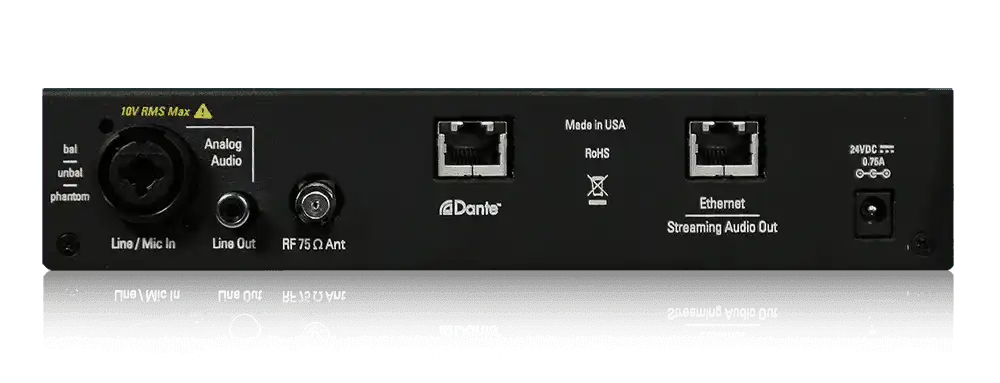 Williams Sound FM 558 PRO D FM 558 pro FM+ Audio Webpage FM Plus Dante Rear Panel FM+ PRO System Package (4 R38 receivers & Dante) Assistive Listening Williams AV