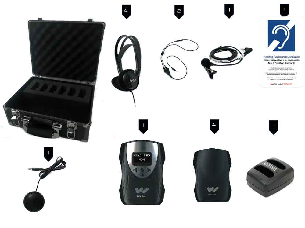 Williams Sound FM ADA KIT 37 RCH FM ADA Compliance Kit – Rechargeable Battery Assistive Listening Williams AV