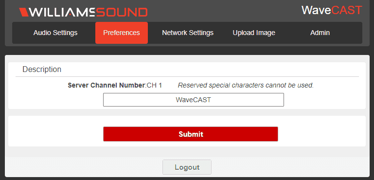 Williams Sound WF T5CD-00 WaveCAST Wi-Fi Audio System With Dante Assistive Listening Williams AV