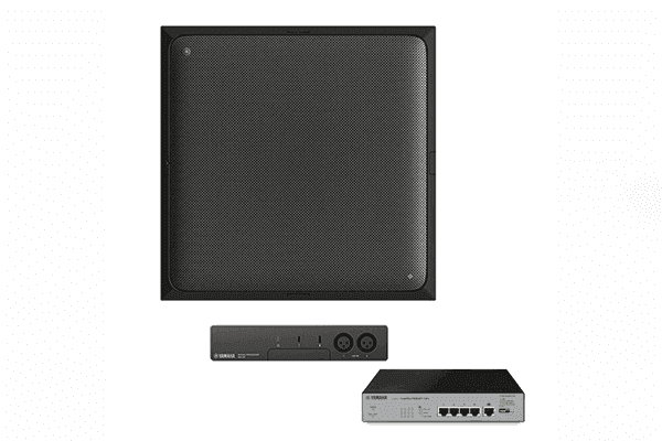 Yamaha-ADECIA Ceiling Bundle: RM-CG-B Ceiling Microphone, RM-CR Audio Processor and SWR-2100P-5G Network Switch Audio Conferencing Yamaha