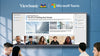 Group video call displayed on a large screen with ViewSonic and Microsoft Teams logos.