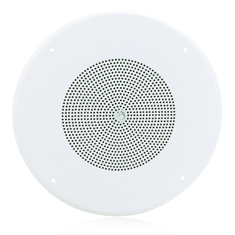 Atlas Sound SD72W 8" Dual Cone Loudspeaker with Transformer and Model 62-8 Baffle System (White)