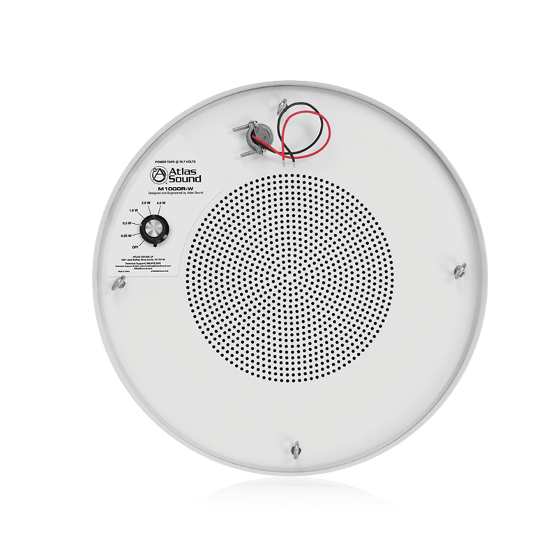 Atlas Sound M1000R-W 8" Dual Cone Sound Masking Speaker with 4-Watt 70V Transformer and Enclosure (White, Round)