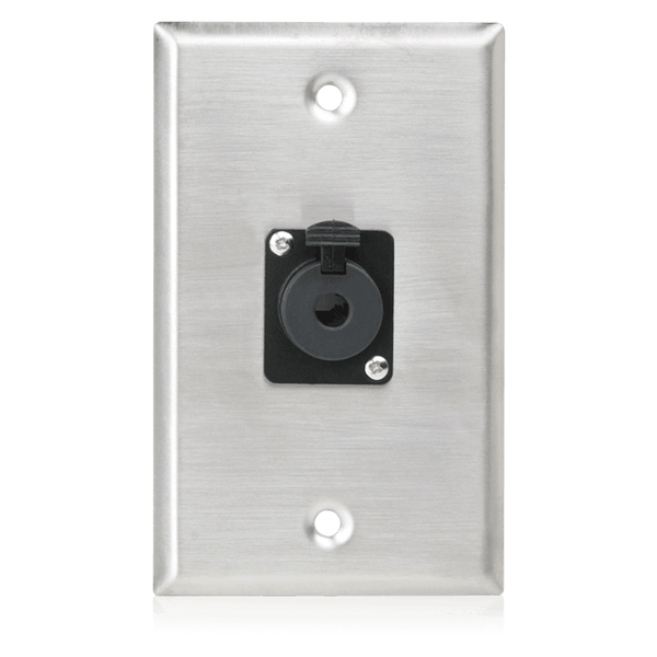 Atlas Sound SG-QTRSL-F1 Single Gang Stainless Steel Plate with (1) Female Locking TRS Connector