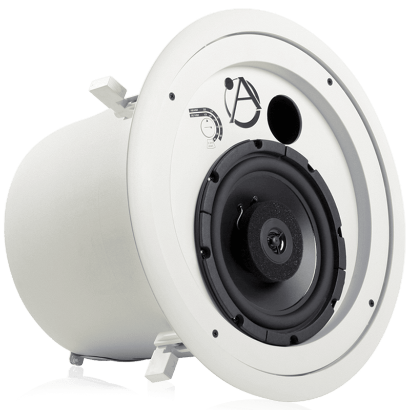 Atlas Sound FAP82T 8" Coaxial In-Ceiling Speaker with 60-Watt 70/100V Transformer and Ported Enclosure (Pair, White)